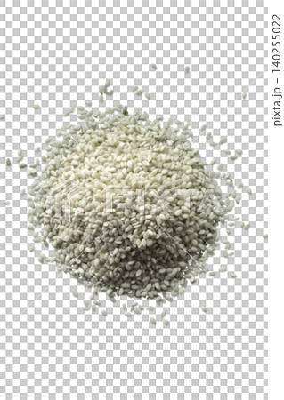 Pile of white sesame seeds top view Pile of white sesame seeds top view 140255022