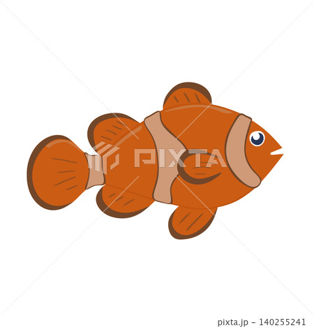 Cute cartoon clown fish flat design element for marine theme. 140255241