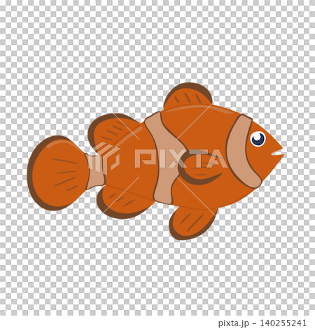 Cute cartoon clown fish flat design element for marine theme. 140255241