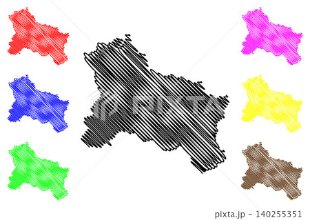 Hallein district (Republic of Austria or osterreich, Salzburg state) map vector illustration, scribble sketch Bezirk Hallein or Tennengau map 140255351
