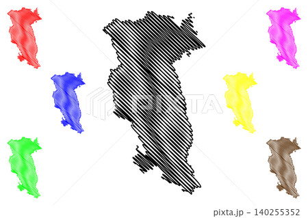 Hartberg-Furstenfeld district (Republic of Austria or Osterreich, Styria, Steiermark or Stajerska state) map vector illustration, scribble sketch Bezirk Hartberg Furstenfeld map 140255352