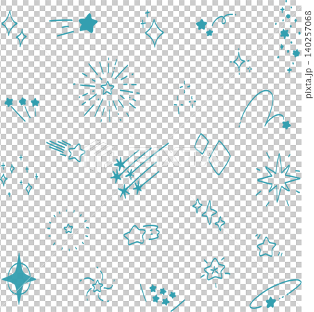Hand-painted glitter and star set, blue. 140257068