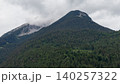 Forested Tyrolean Alpine Mountain Slope Under Cloudy Sky 140257322