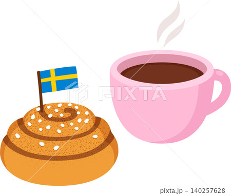 Fika, Swedish coffee with cinnamon roll Fika, Swedish coffee with cinnamon roll 140257628
