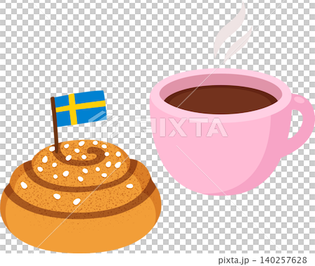 Fika, Swedish coffee with cinnamon roll Fika, Swedish coffee with cinnamon roll 140257628