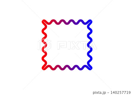 Wavy Square Frame Gradient Border In Red To Blue Minimal Abstract Decorative Design 140257719