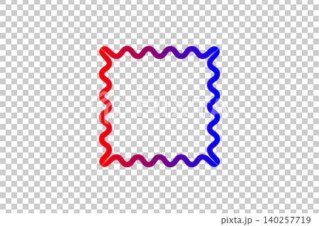 Wavy Square Frame Gradient Border In Red To Blue Minimal Abstract Decorative Design 140257719