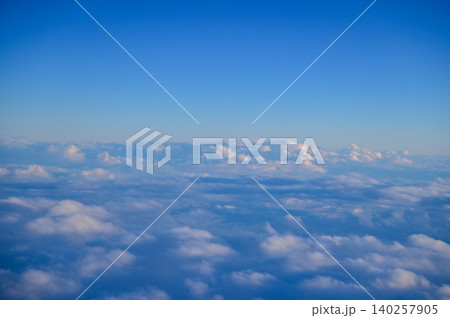 Stunning cloudscape, blue sky with white clouds. Nature scene. Nature background. Stunning cloudscape, blue sky with white clouds. Nature scene. Nature background. 140257905