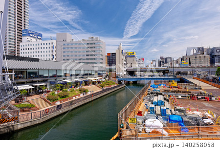 大阪ミナミ キャナルテラス堀江 道頓堀川となにわ筋線の工事 大阪ミナミ キャナルテラス堀江 道頓堀川となにわ筋線の工事 140258058
