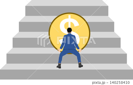 金策をするビジネスウーマンのイラスト 金策をするビジネスウーマンのイラスト 140258410