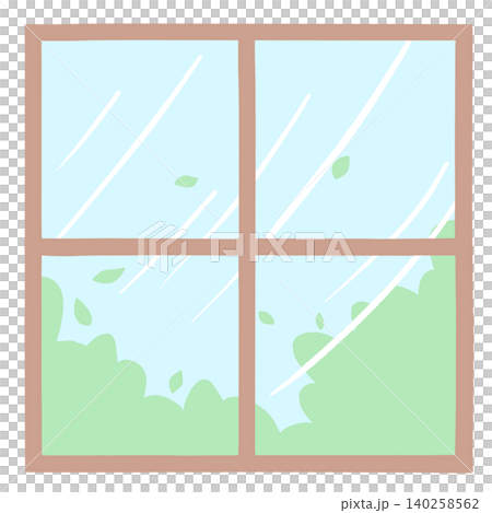 Square lattice window frame, strong winds Square lattice window frame, strong winds 140258562