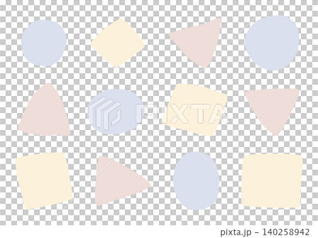 A set of hand-drawn shapes: circles, triangles, and squares (blue, brown, yellow). A set of hand-drawn shapes: circles, triangles, and squares (blue, brown, yellow). 140258942