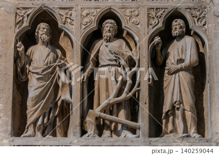 Reims Cathedral interior western facade gothic stone statues of prophets Reims Cathedral interior western facade gothic stone statues of prophets 140259044