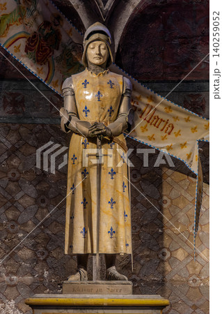 Joan of Arc Statue Inside Reims Cathedral France 140259052