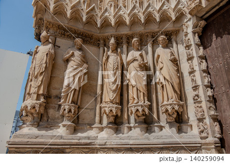 Reims Cathedral South Portal Gothic Statues France Reims Cathedral South Portal Gothic Statues France 140259094