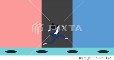 レッドオーシャンとブルーオーシャンのイラスト	 140259152
