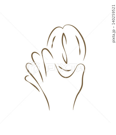 A Hand Holding A Freshly Baked Bread Roll Doodle Vector Illustration 140259521