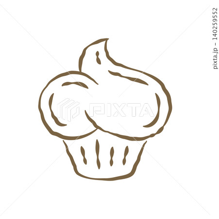 A Delicious Frosted Cupcake Dessert Hand Drawn Doodle Vector Illustration A Delicious Frosted Cupcake Dessert Hand Drawn Doodle Vector Illustration 140259552