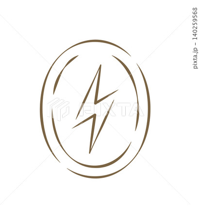 A Lightning Bolt Energy Symbol In A Circle Hand Drawn Vector Illustration A Lightning Bolt Energy Symbol In A Circle Hand Drawn Vector Illustration 140259568