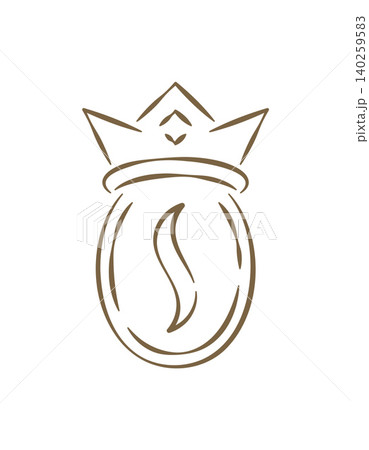 A Royal Coffee Bean With A Crown For Premium Quality Vector Illustration A Royal Coffee Bean With A Crown For Premium Quality Vector Illustration 140259583