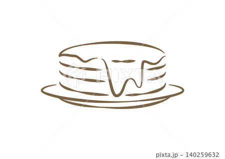 A Delicious Stack Of Pancakes With Syrup For Breakfast Vector Illustration A Delicious Stack Of Pancakes With Syrup For Breakfast Vector Illustration 140259632