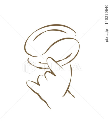 A Baker Hand Gently Holding A Freshly Baked Round Bun Vector Illustration 140259646