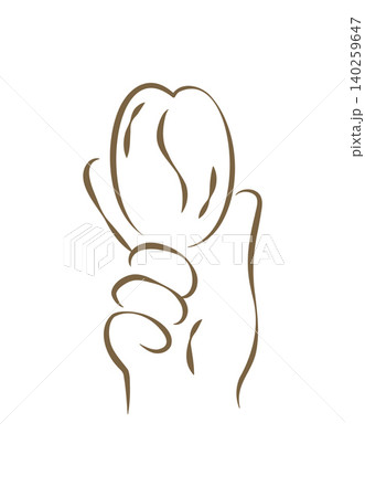 A Hand Holding A Ripe And Juicy Pear Fruit Hand Drawn Vector Illustration A Hand Holding A Ripe And Juicy Pear Fruit Hand Drawn Vector Illustration 140259647