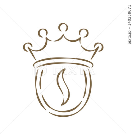 A Royal Coffee Cup With A Crown And A Bean Inside Vector Illustration A Royal Coffee Cup With A Crown And A Bean Inside Vector Illustration 140259671