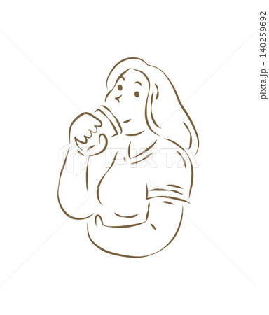 A Sweet Elderly Woman With Glasses Holding A Small Cupcake Vector Illustration A Sweet Elderly Woman With Glasses Holding A Small Cupcake Vector Illustration 140259692