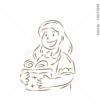 A Happy Woman Holding A Beautiful Gift Box For A Celebration Vector Illustration 140259696