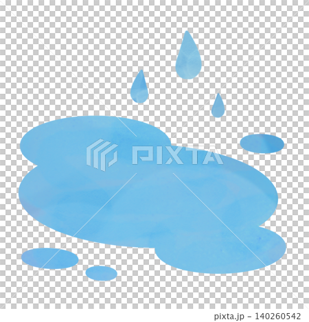 Watercolor-style illustration of puddles and raindrops Watercolor-style illustration of puddles and raindrops 140260542