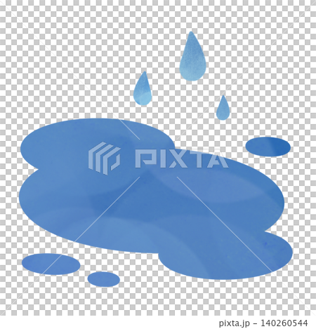 Watercolor-style illustration of puddles and raindrops Watercolor-style illustration of puddles and raindrops 140260544