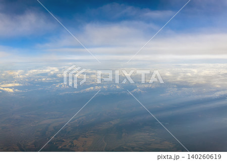 Top view of the high mountain peaks covered with snow Top view of the high mountain peaks covered with snow 140260619