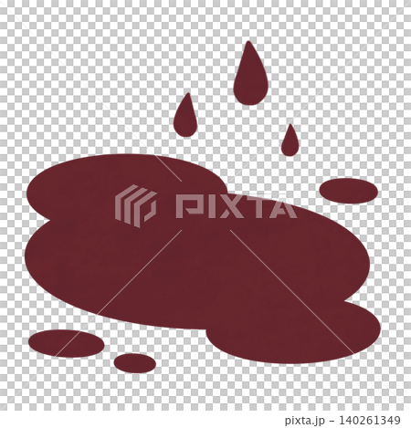 Illustration of a pool of blood and blood droplets 140261349