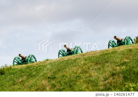 The ancient guns stand on the mountain The ancient guns stand on the mountain 140261477