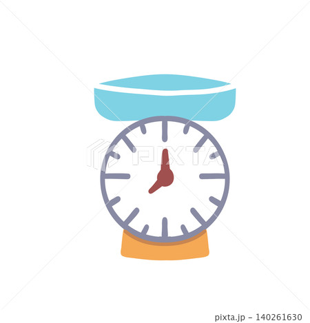 Retro kitchen scale timer weighing tool equipment icon Retro kitchen scale timer weighing tool equipment icon 140261630