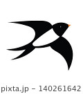 A majestic flying swallow bird silhouette symbol representing spring wildlife freedom 140261642
