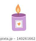 A purple candle wax light flame item with a heart logo decoration 140261662