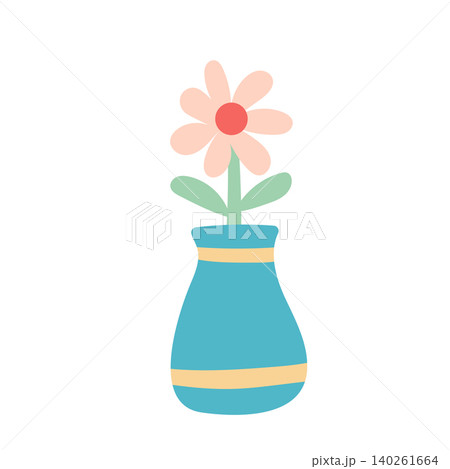 A beautiful flower vase pot plant made of blue ceramic for botanical interior decoration A beautiful flower vase pot plant made of blue ceramic for botanical interior decoration 140261664