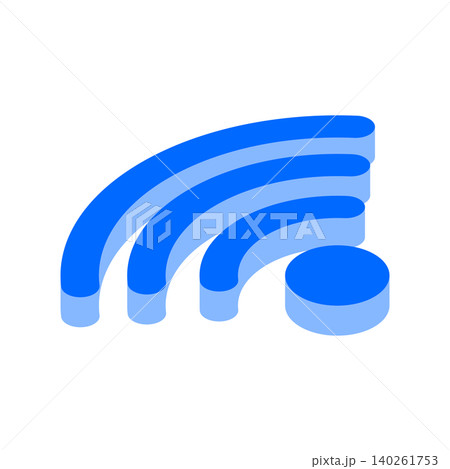 アイソメトリックアイコンイラスト:WiFiマーク(上面) アイソメトリックアイコンイラスト:WiFiマーク(上面) 140261753