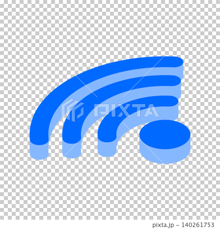 アイソメトリックアイコンイラスト:WiFiマーク(上面) アイソメトリックアイコンイラスト:WiFiマーク(上面) 140261753