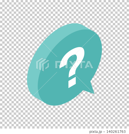Isometric icon illustration: Question mark speech bubble Isometric icon illustration: Question mark speech bubble 140261763