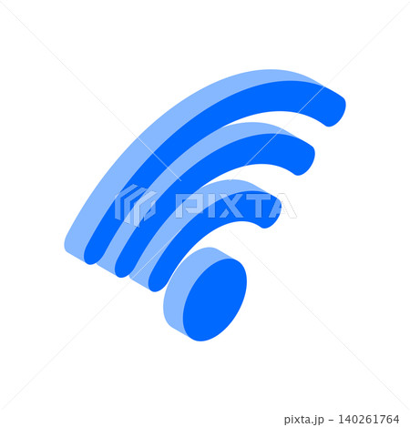 アイソメトリックアイコンイラスト:WiFiマーク アイソメトリックアイコンイラスト:WiFiマーク 140261764