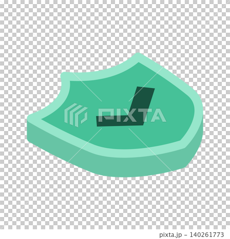Isometric icon illustration: Check security mark (top view) 140261773