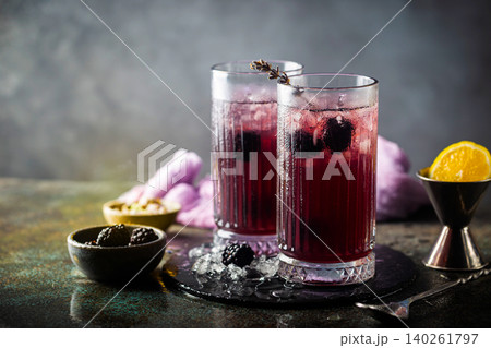 Blackberry Lemonade with ice Blackberry Lemonade with ice 140261797