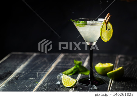 Fresh classic lime margarita cocktail Fresh classic lime margarita cocktail 140261828