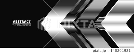 Silver and metallic gradient arrows on black abstract background 140261921