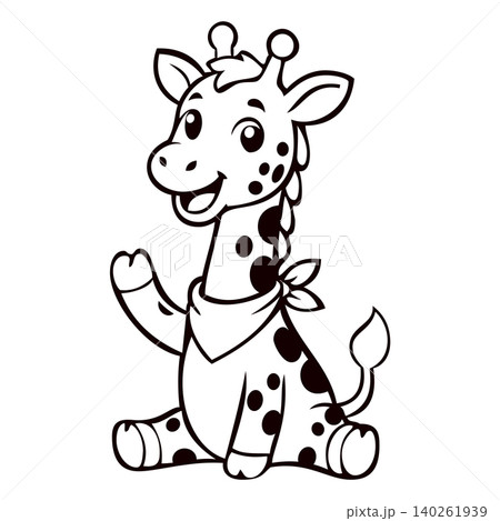 cartoon giraffe mascot logo design vector 140261939