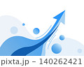 Abstract blue upward arrow representing growth and business success. 140262421