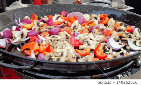 Rainbow vegetables with roasted peppers, Brightly prepared vegetables complemented by roasted peppers, Lively platter of vibrantly prepared vegetables and roasted peppers perfect for festivities Rainbow vegetables with roasted peppers, Brightly prepared vegetables complemented by roasted peppers, Lively platter of vibrantly prepared vegetables and roasted peppers perfect for festivities 140262616